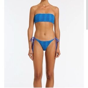 Blue Textured Bikini Set